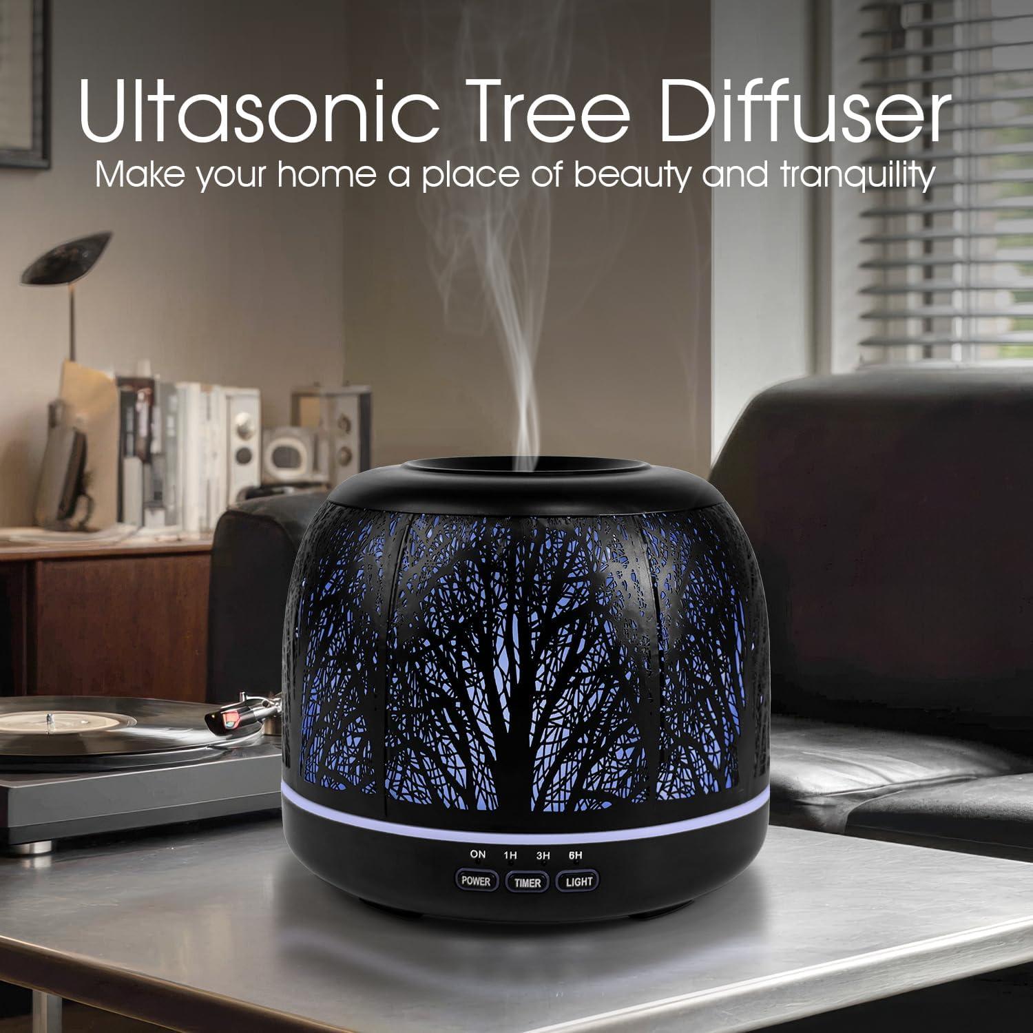 Difusor de Aceite Esencial ARVIDSSON 500ml Negro Ultrasónico