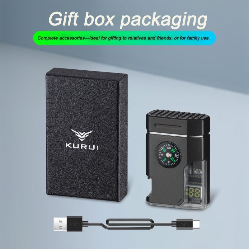Encendedor Doble Arco KUGUAN Recargable USB Impermeable Negro