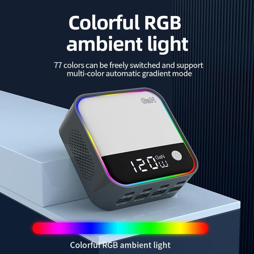 Cargador Rápido USB C 490W 8 Puertos GaN Shenzhen WLX-M8