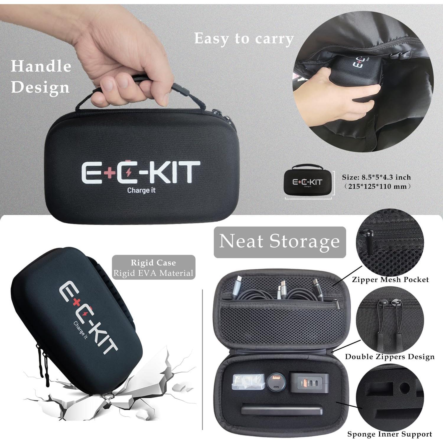 E+C-KIT Paquete de Carga Rápida 10 en 1 - Cargador 100W, Batería Externa, Adaptadores