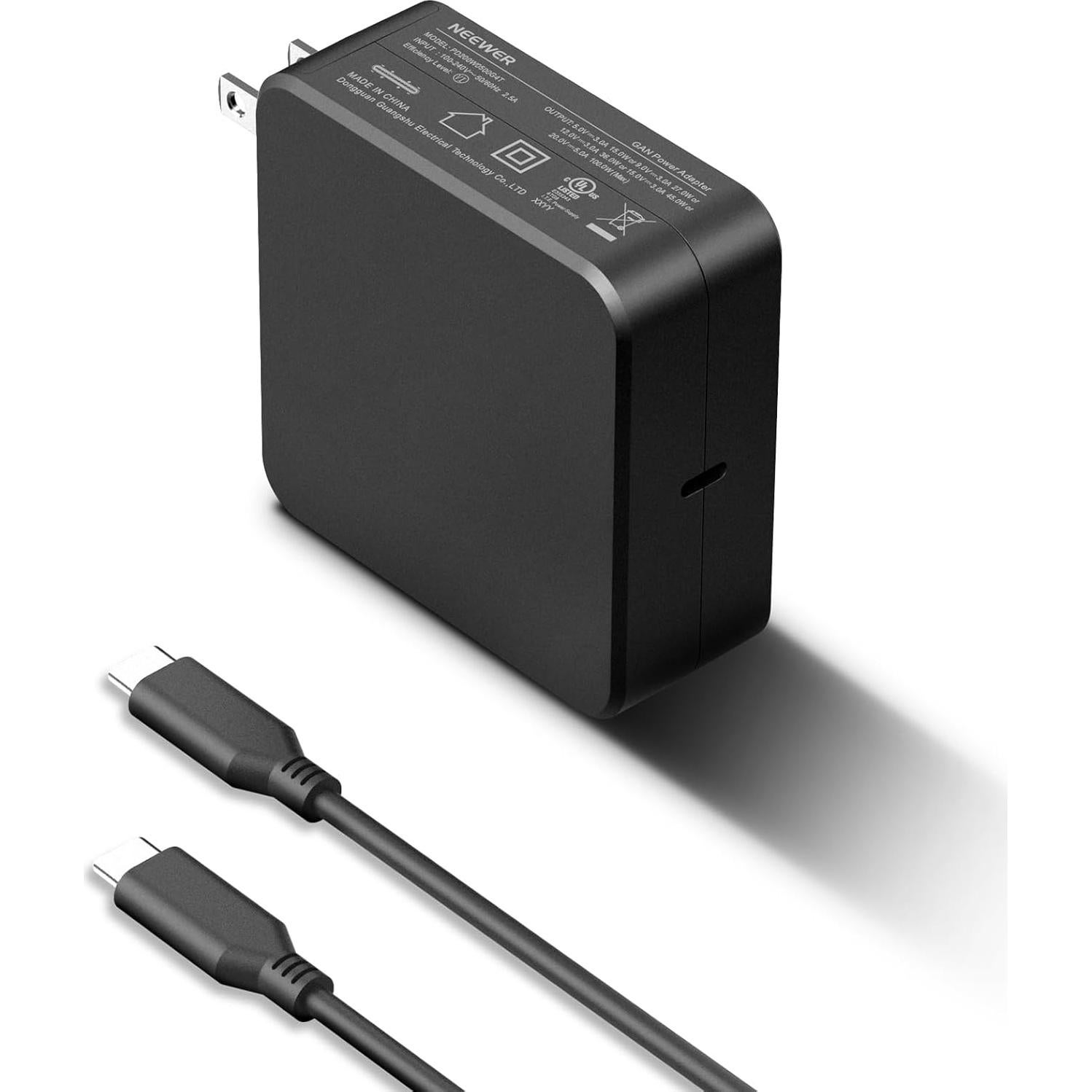 Cargador Rápido GaN NEEWER PD 100W USB C con Cable 60cm