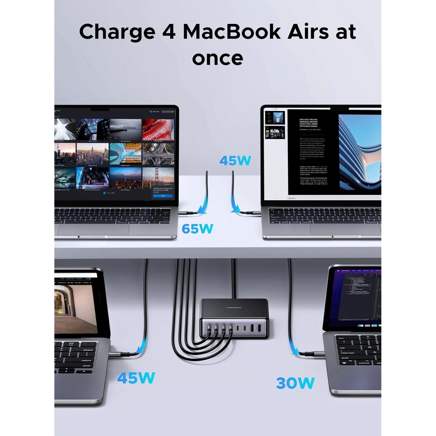 Cargador de Escritorio UGREEN 200W 8 Puertos USB C y A