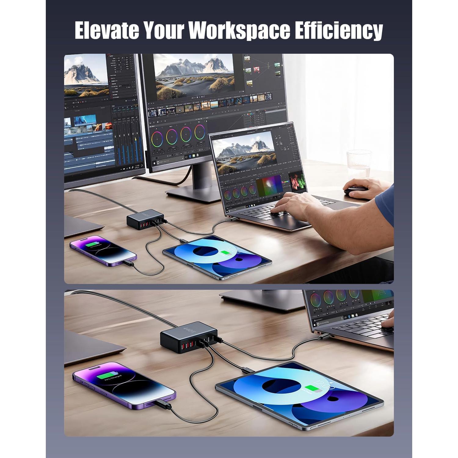 Cargador USB C 440W 8 Puertos GaN III Shenzhen Jiuzhou