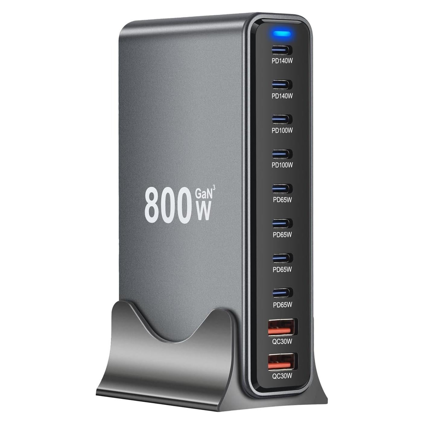 Cargador USB-C GaN 800W 10 Puertos Doble 140W PD - Shenzhen