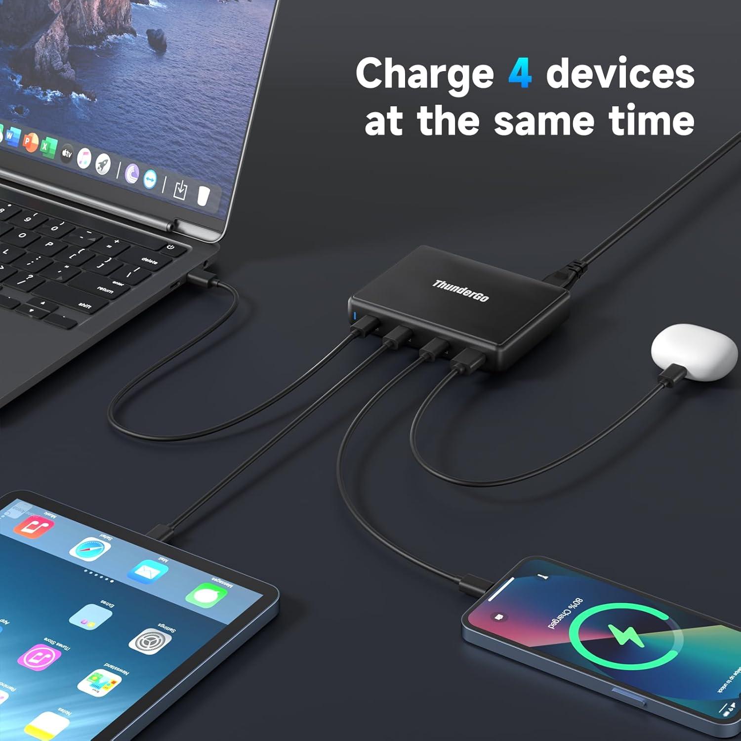 Cargador GaN 140W 4 Puertos USB-C Vina PDT-004 Carga Rápida