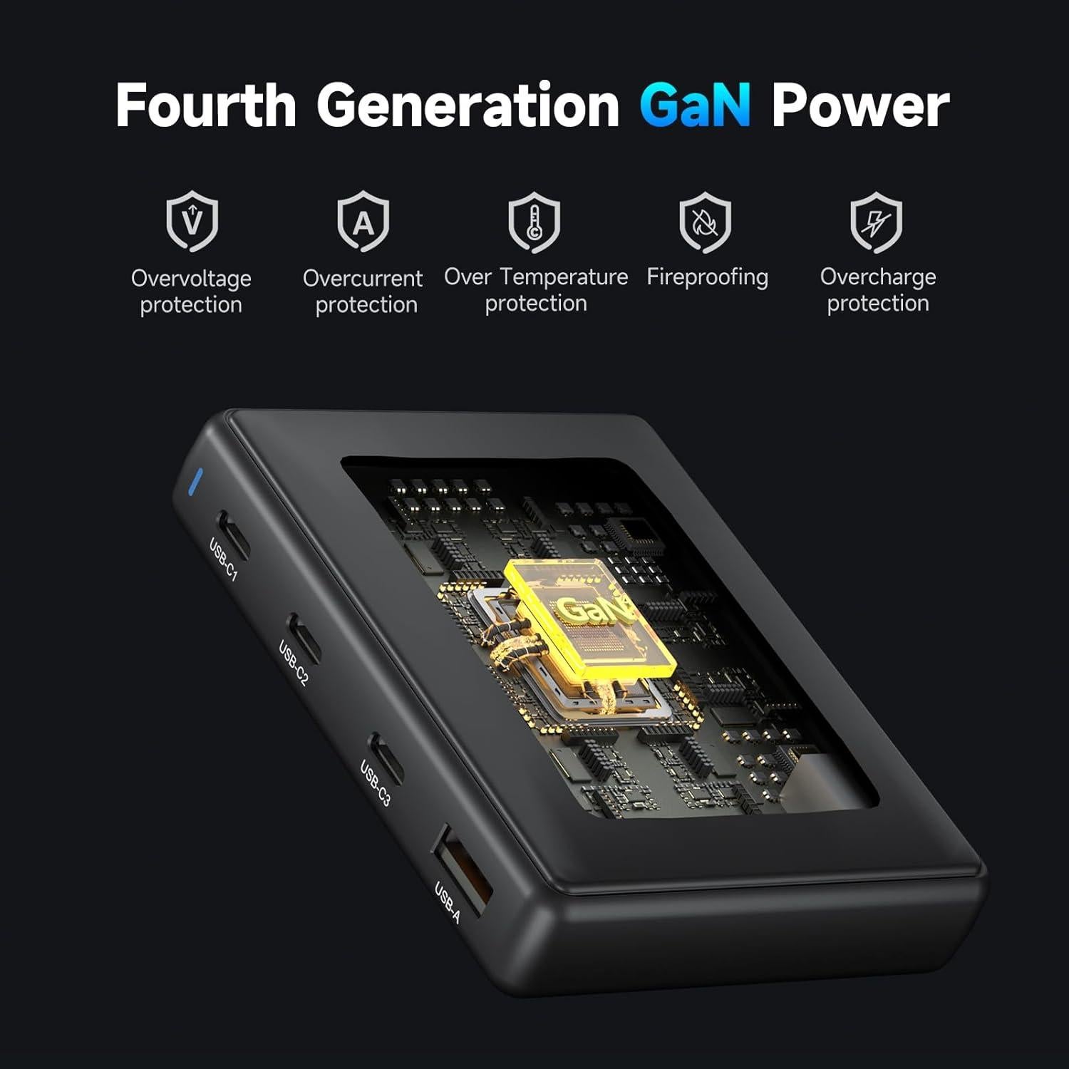 Cargador GaN 140W 4 Puertos USB-C Vina PDT-004 Carga Rápida