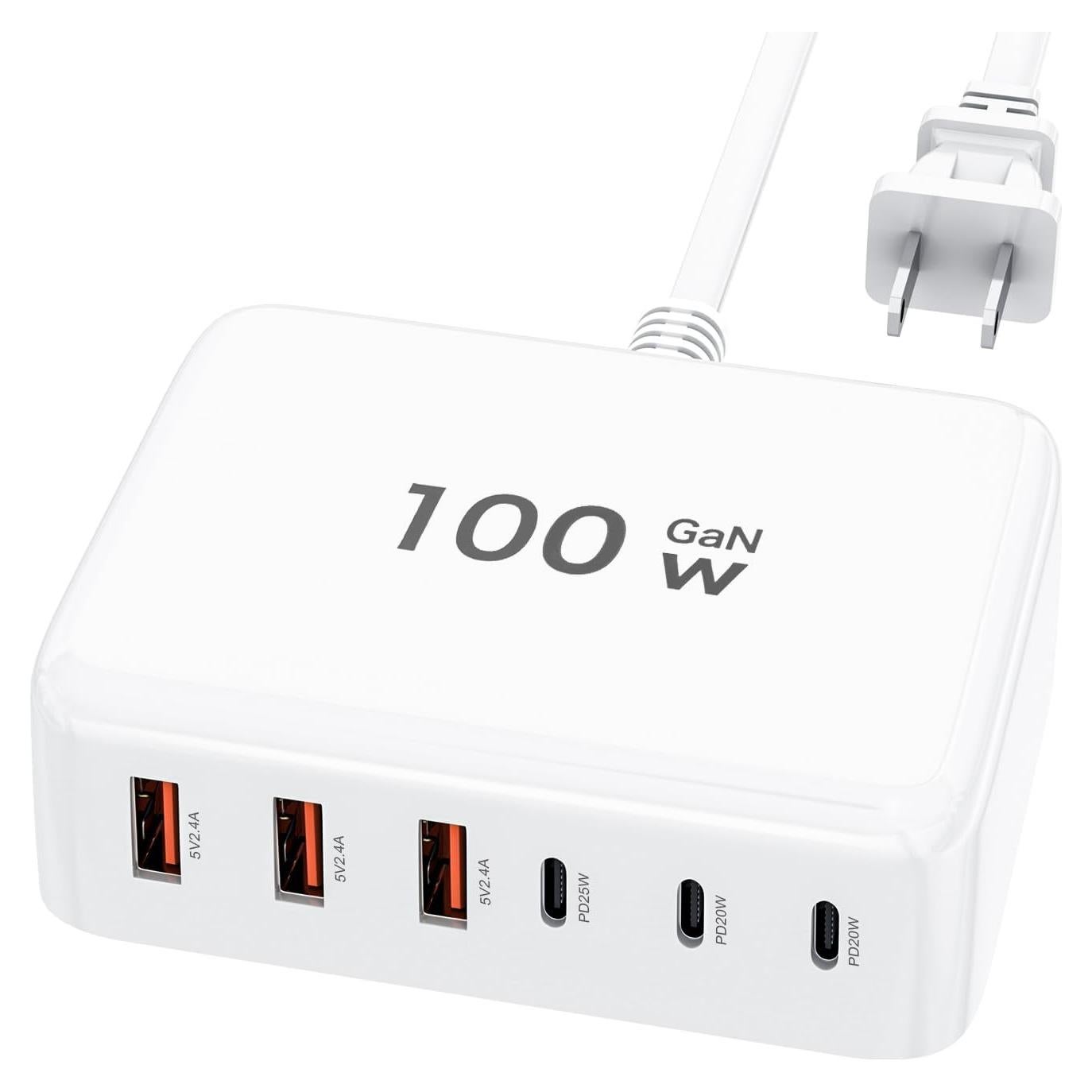 Cargador Rápido USB C 100W 6 Puertos GaN Shenzhen Xihuida