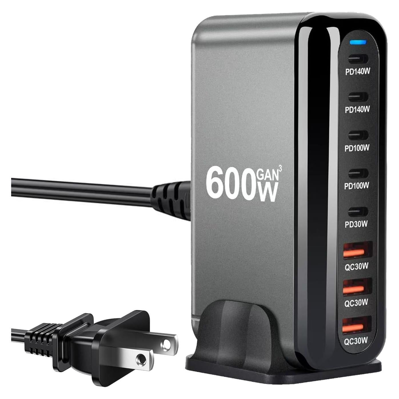 Cargador USB-C 600W NXPGKEA 8 Puertos Carga Rápida