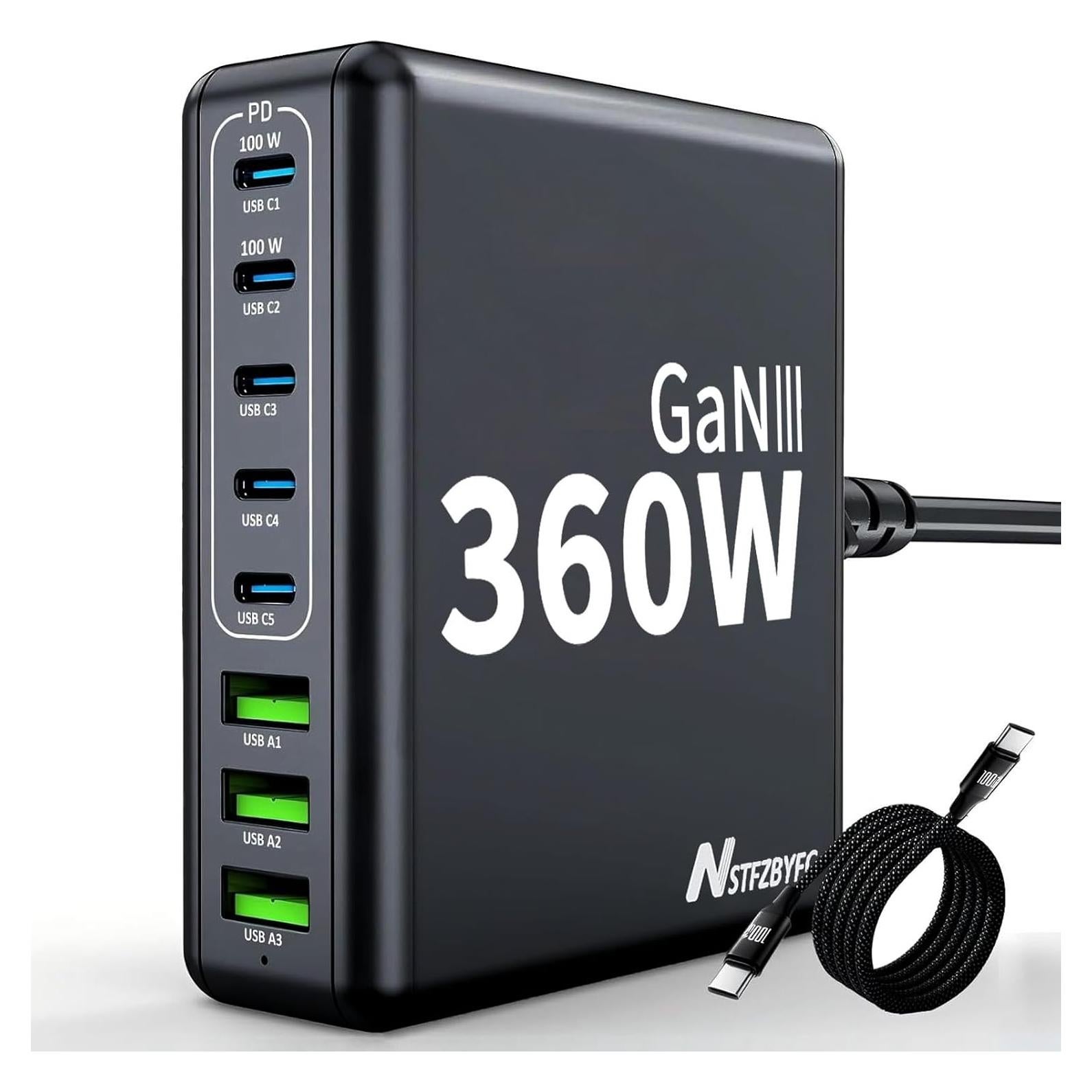 Cargador USB C 360W 8 Puertos GaN III Shenzhen Master