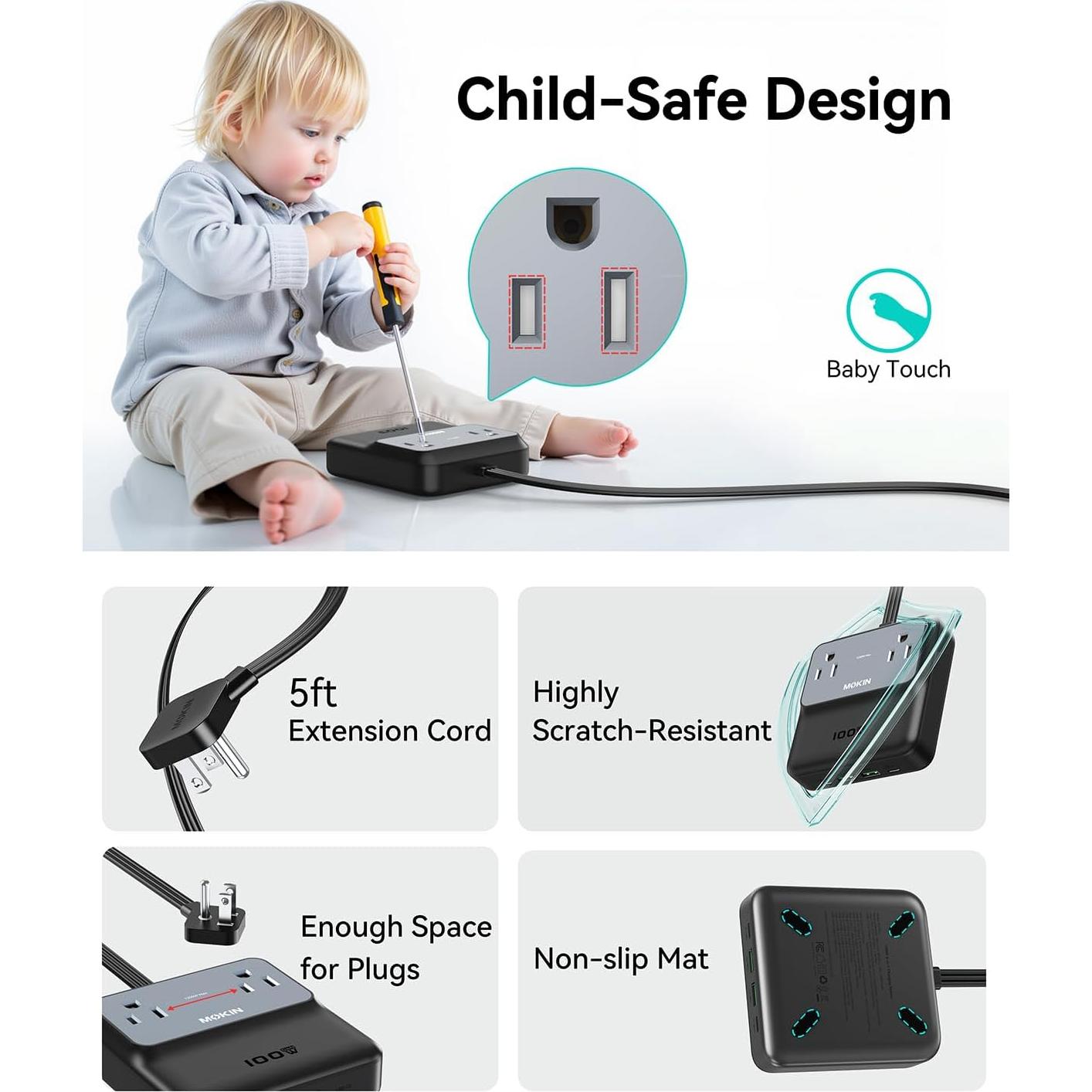 Estación de Carga 100W imokin USB-C 6 en 1 con Protector