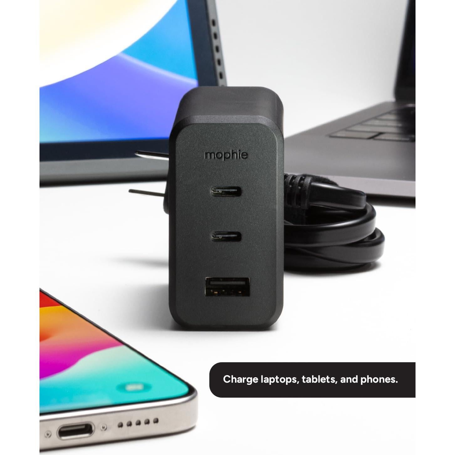 Cargador USB-C Mophie 100W con 3 Puertos y Cable 1.5m