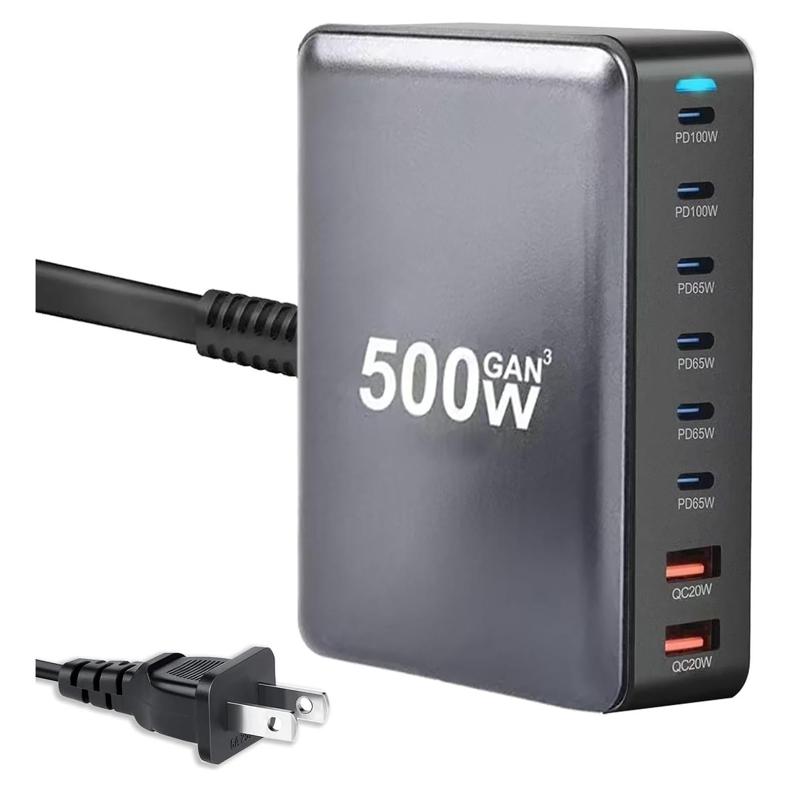 Estación de Carga Rápida USB-C 500W 8 Puertos KUANTEN