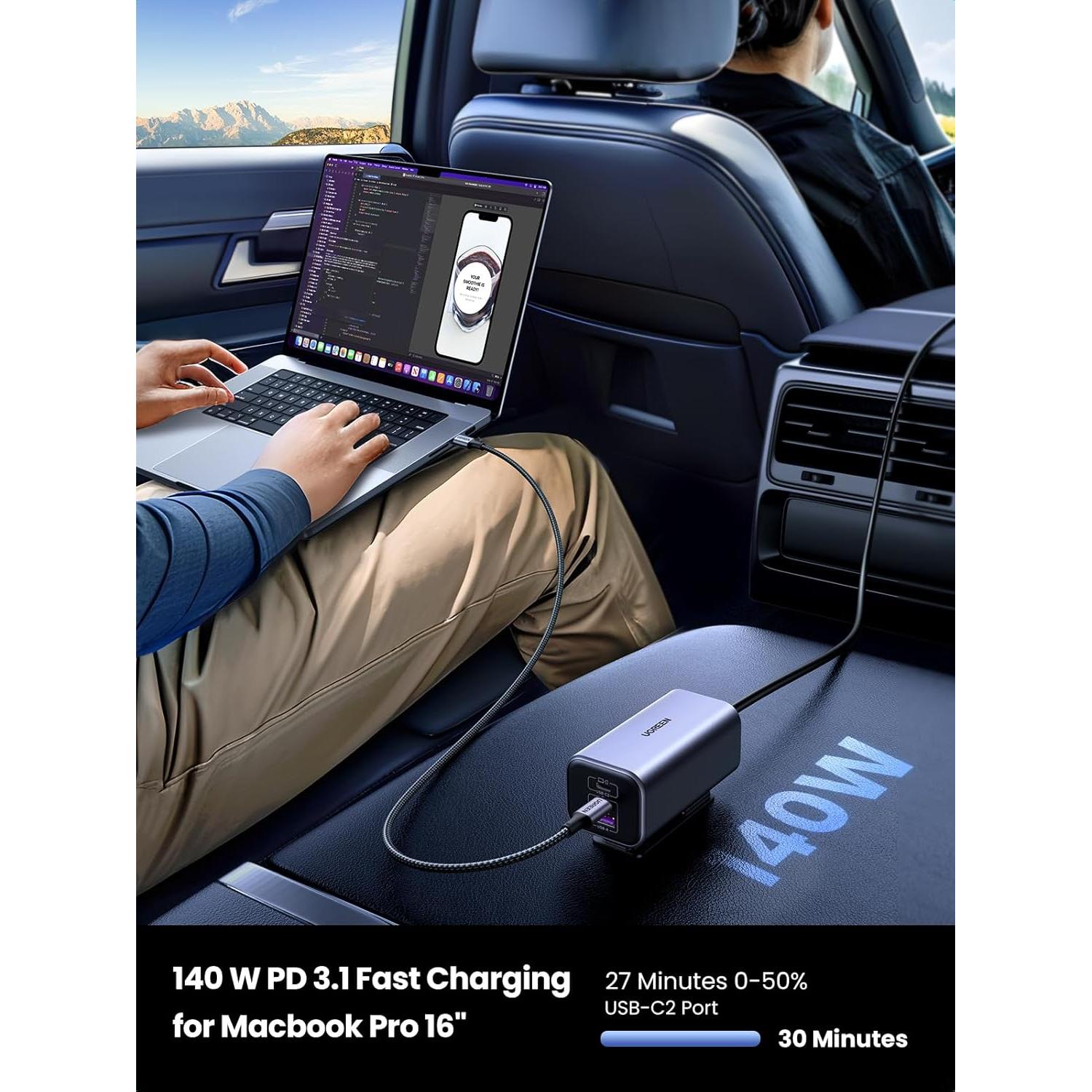 Cargador de Coche USB C UGREEN 150W PD 3.1 Carga Rápida