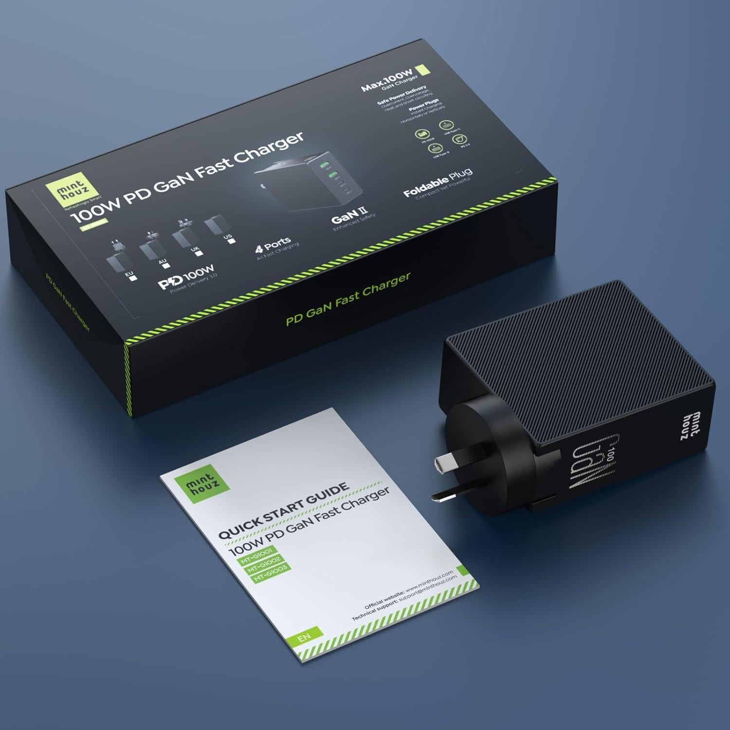 Cargador de Pared USB-C/A 100W Minthouz GaN II 4 Puertos