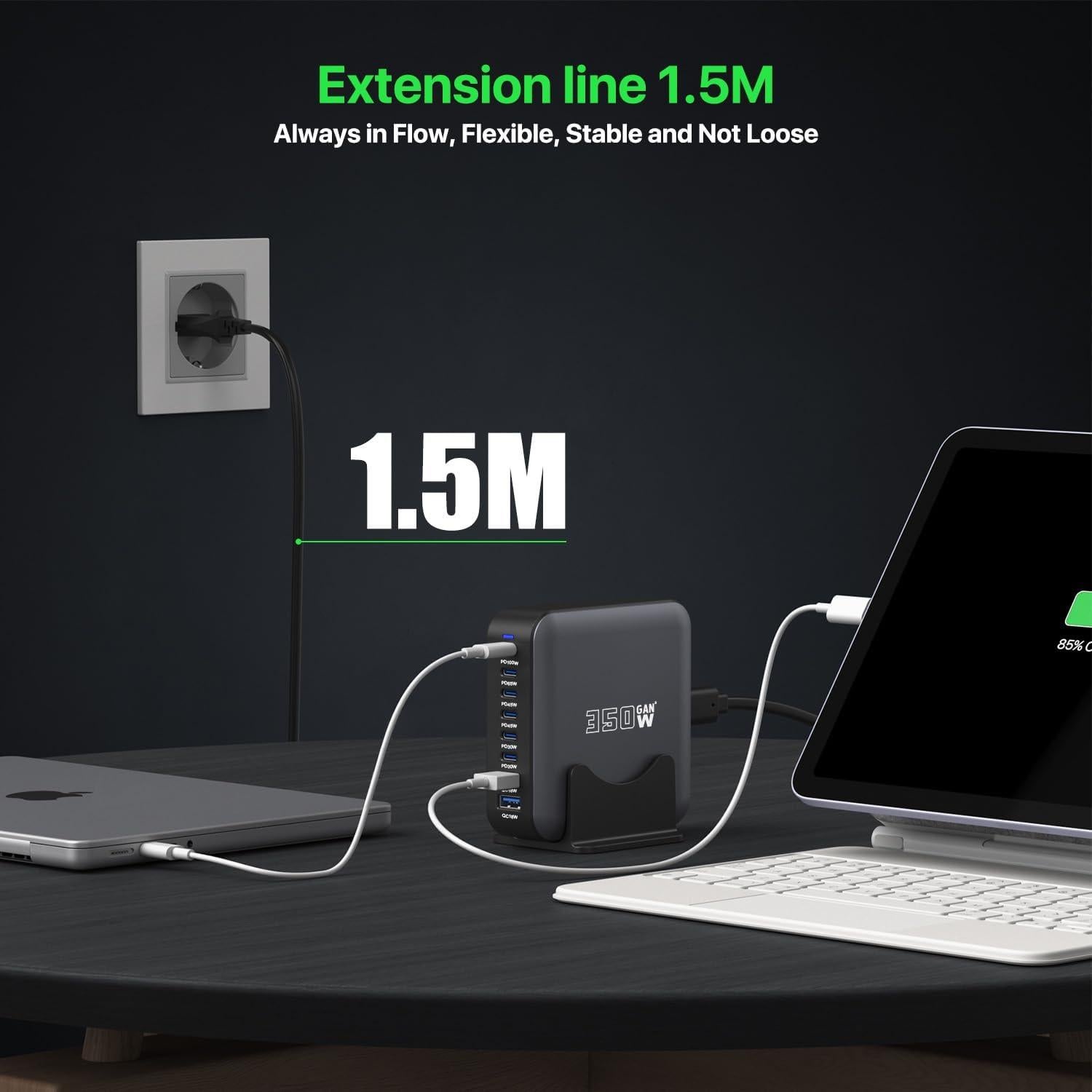 Cargador USB C 350W 8 Puertos Rápido Dongguan