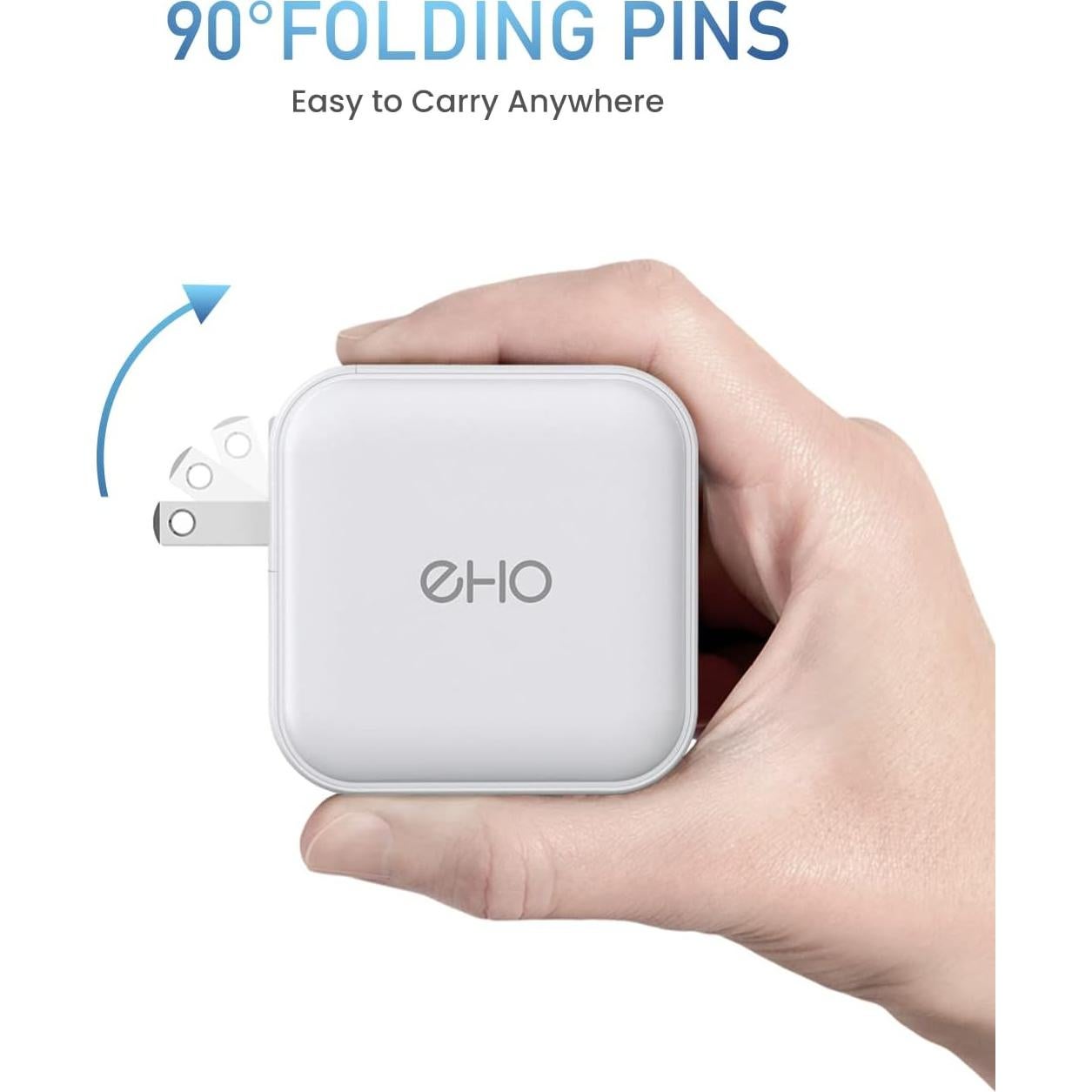 USB C Wall Charger, 100W PD 3.0 PPS 4-Port GaN III Fast Charger Type C Charging Station Foldable Power Adapter Travel Charger Block Compatible w/MacBook, Laptop, iPad, iPhone, Samsung and More-White