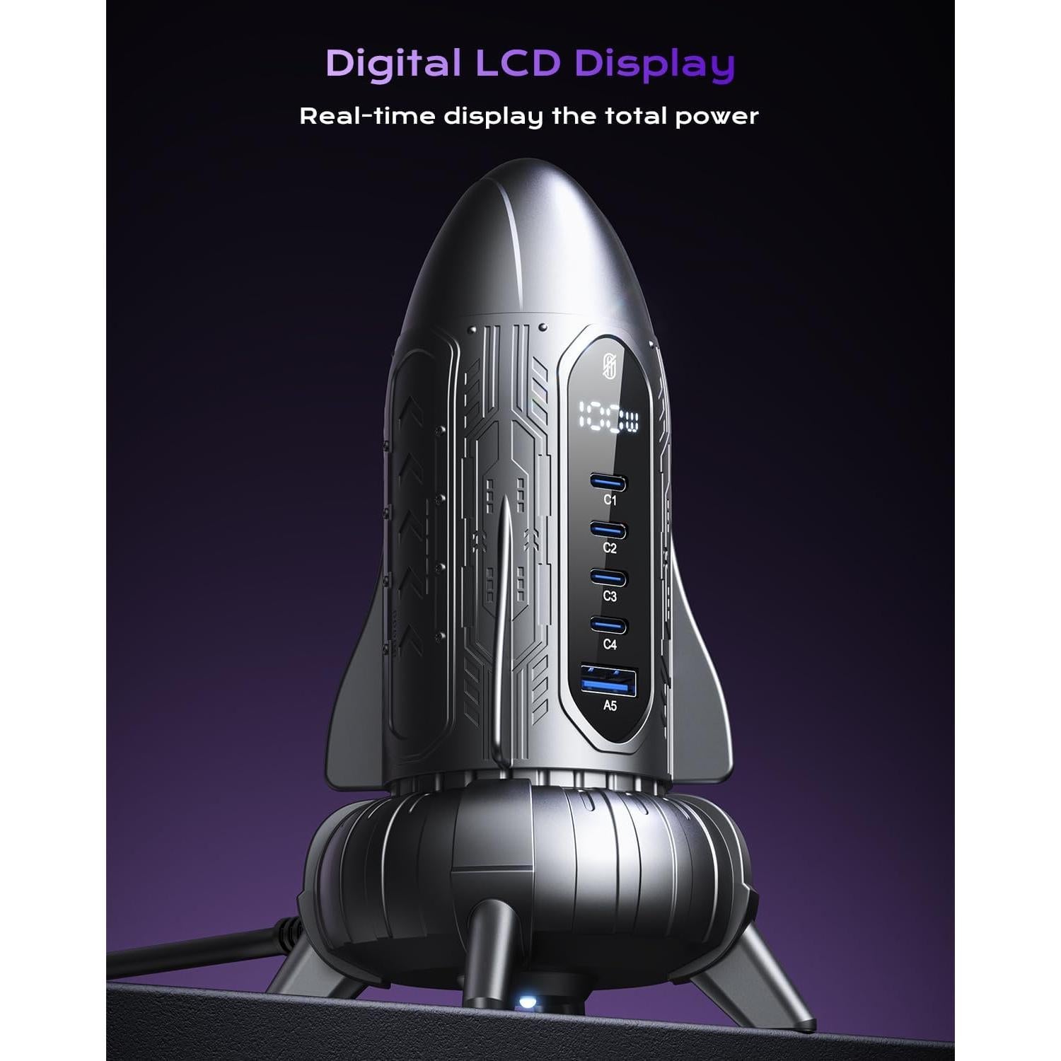 Estación de Carga USB 120W ASOMETECH 5 Puertos Carga Rápida