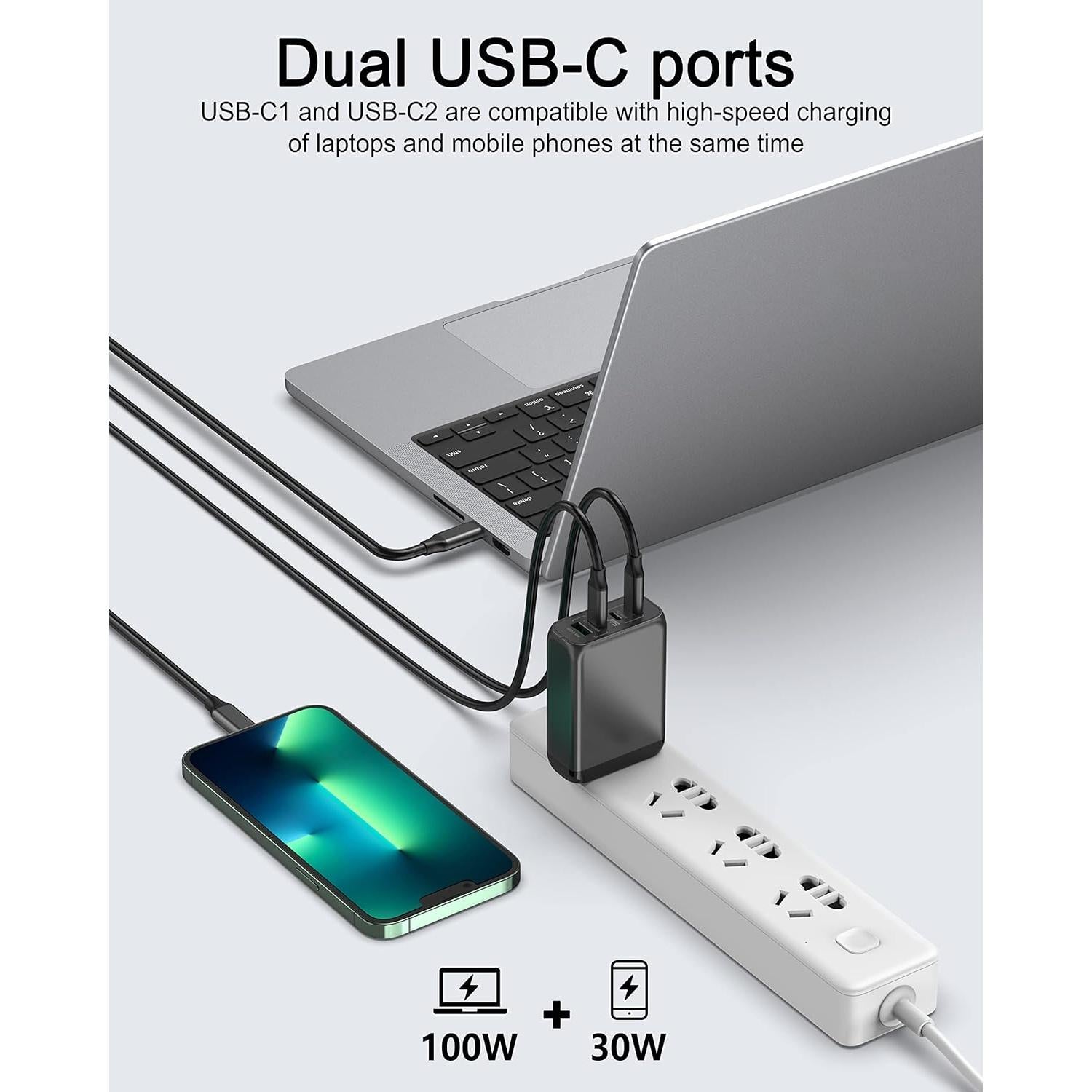 Cargador de pared USB C 130W 4 puertos PD Vina