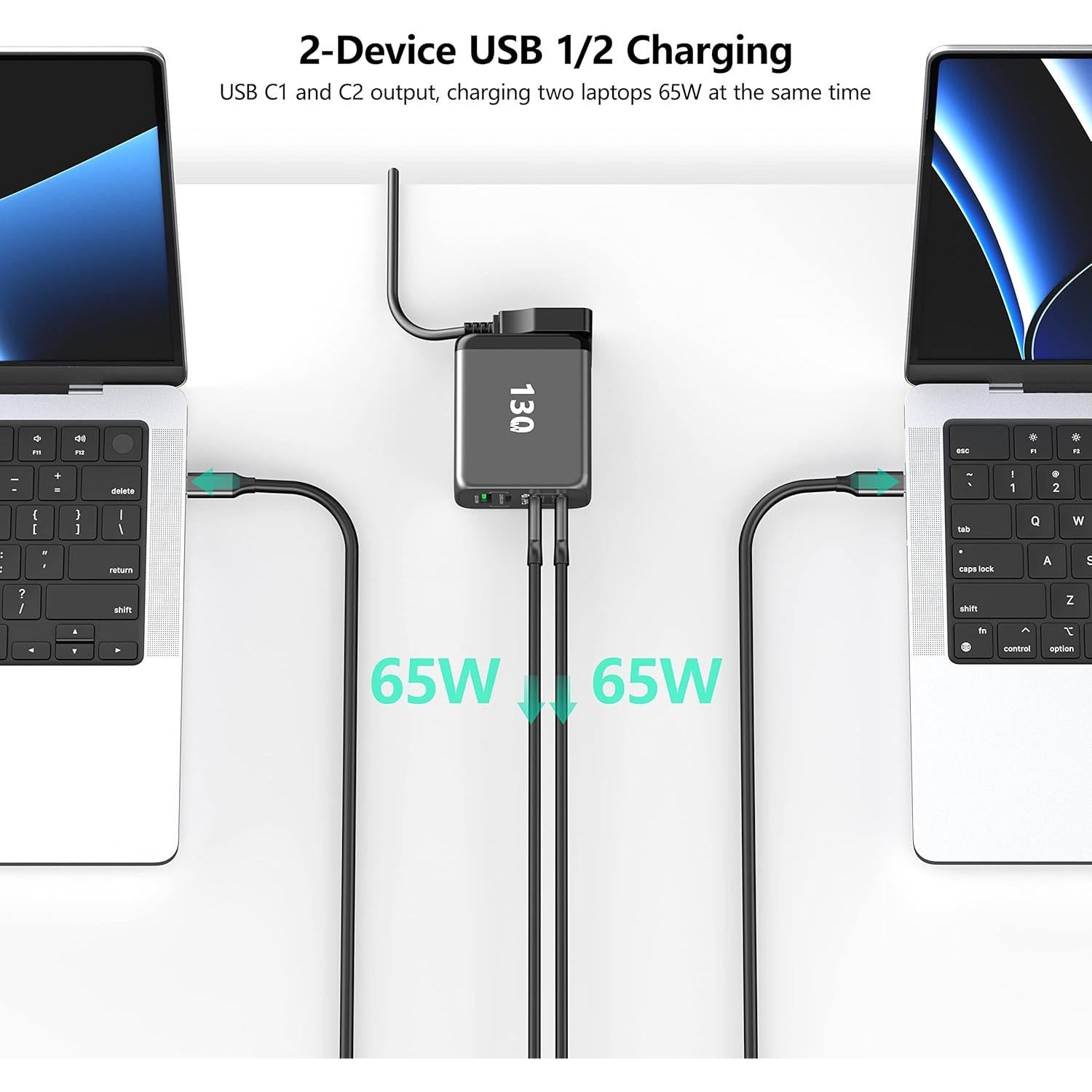 Cargador de pared USB C 130W 4 puertos PD Vina