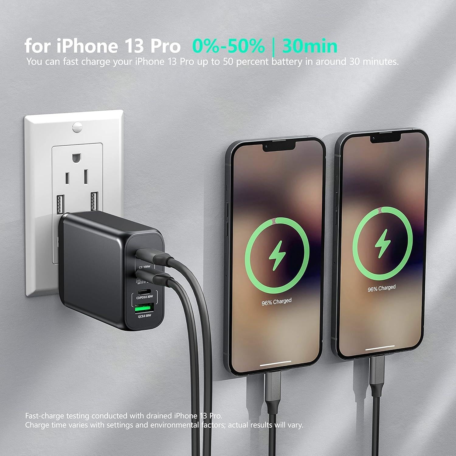 Cargador de pared USB C 130W 4 puertos PD Vina