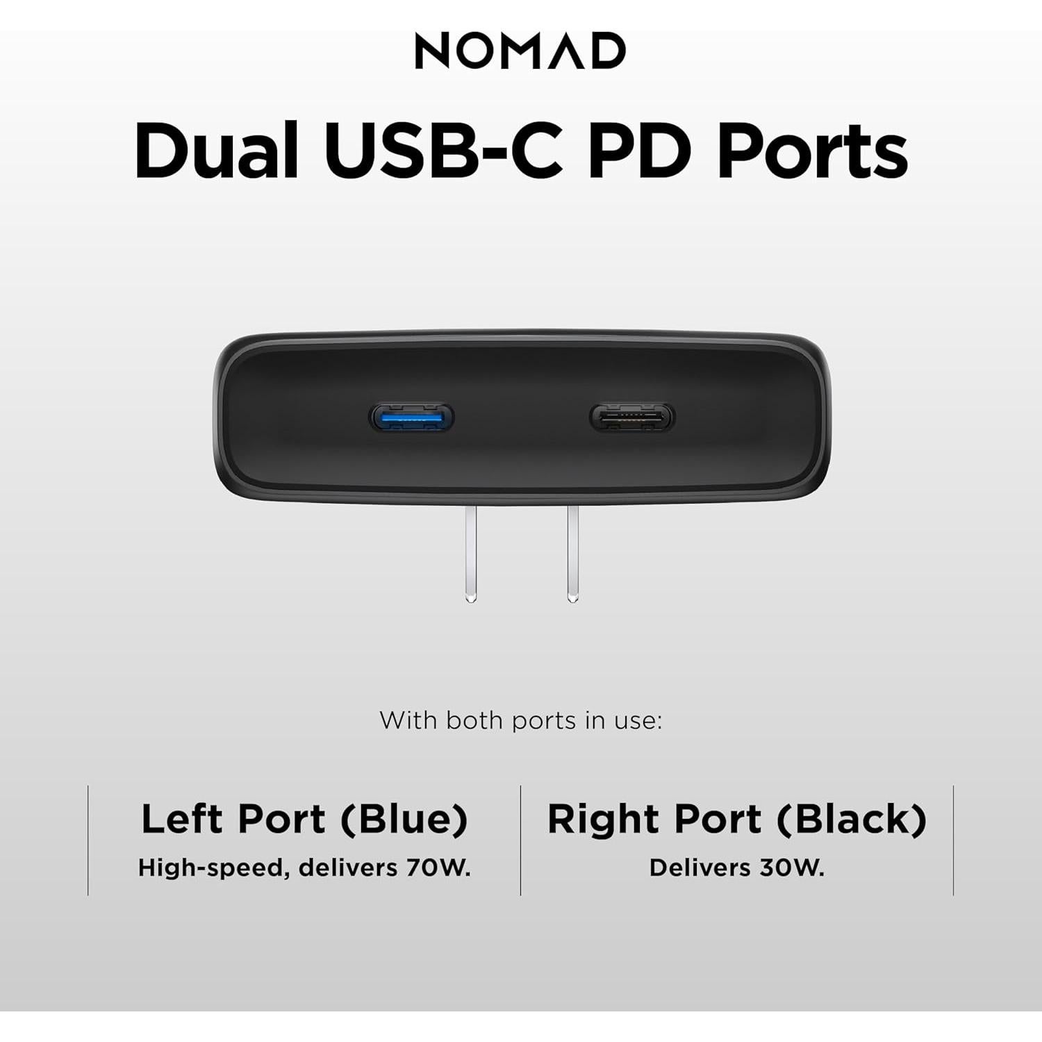 Cargador de Pared Slim Nomad 100W USB-C Doble Rápido