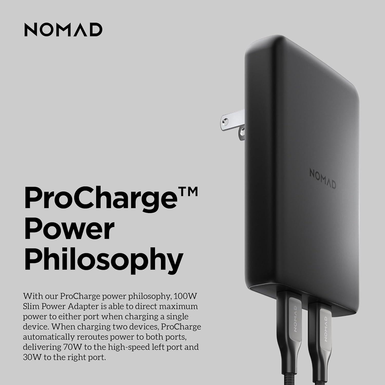 Cargador de Pared Slim Nomad 100W USB-C Doble Rápido