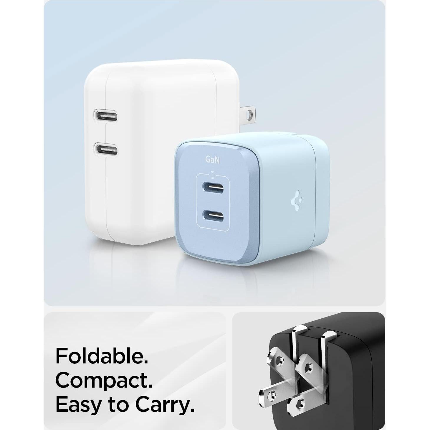 Cargador de Pared USB-C Spigen GaN 352 35W 2 Puertos Blanco