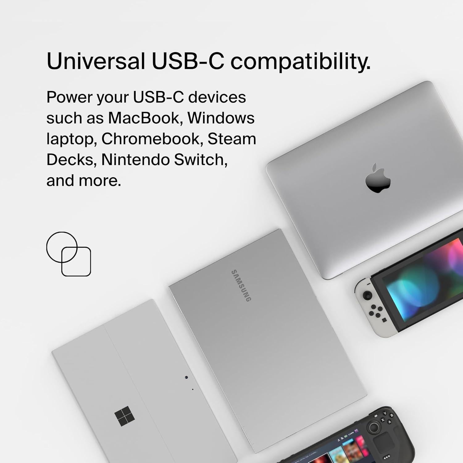 Adaptador de corriente Belkin 100W USB-C GaN con cable 2.4m