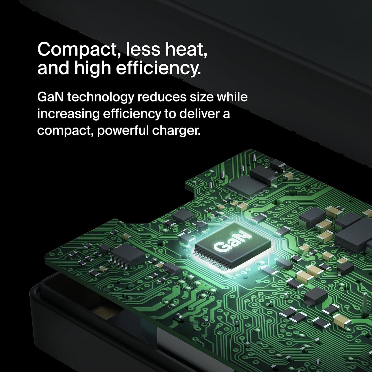 Adaptador de corriente Belkin 100W USB-C GaN con cable 2.4m