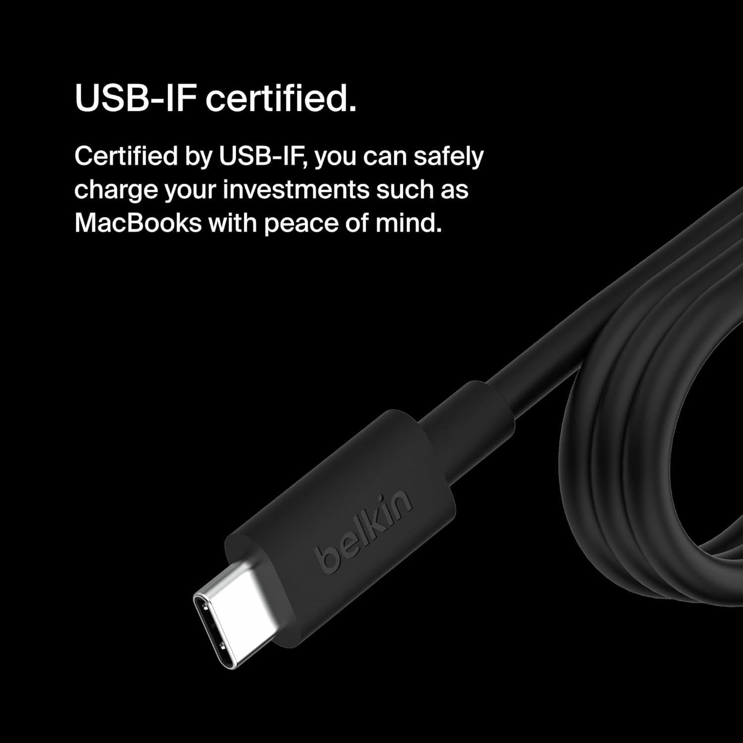 Adaptador de corriente Belkin 100W USB-C GaN con cable 2.4m
