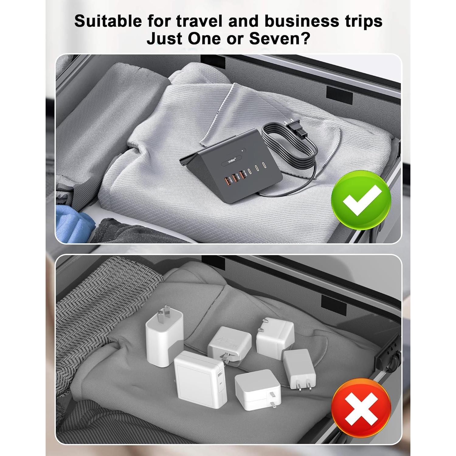 Estación de Carga USB C 100W SOLOPEN con Cargador Inalámbrico 15W