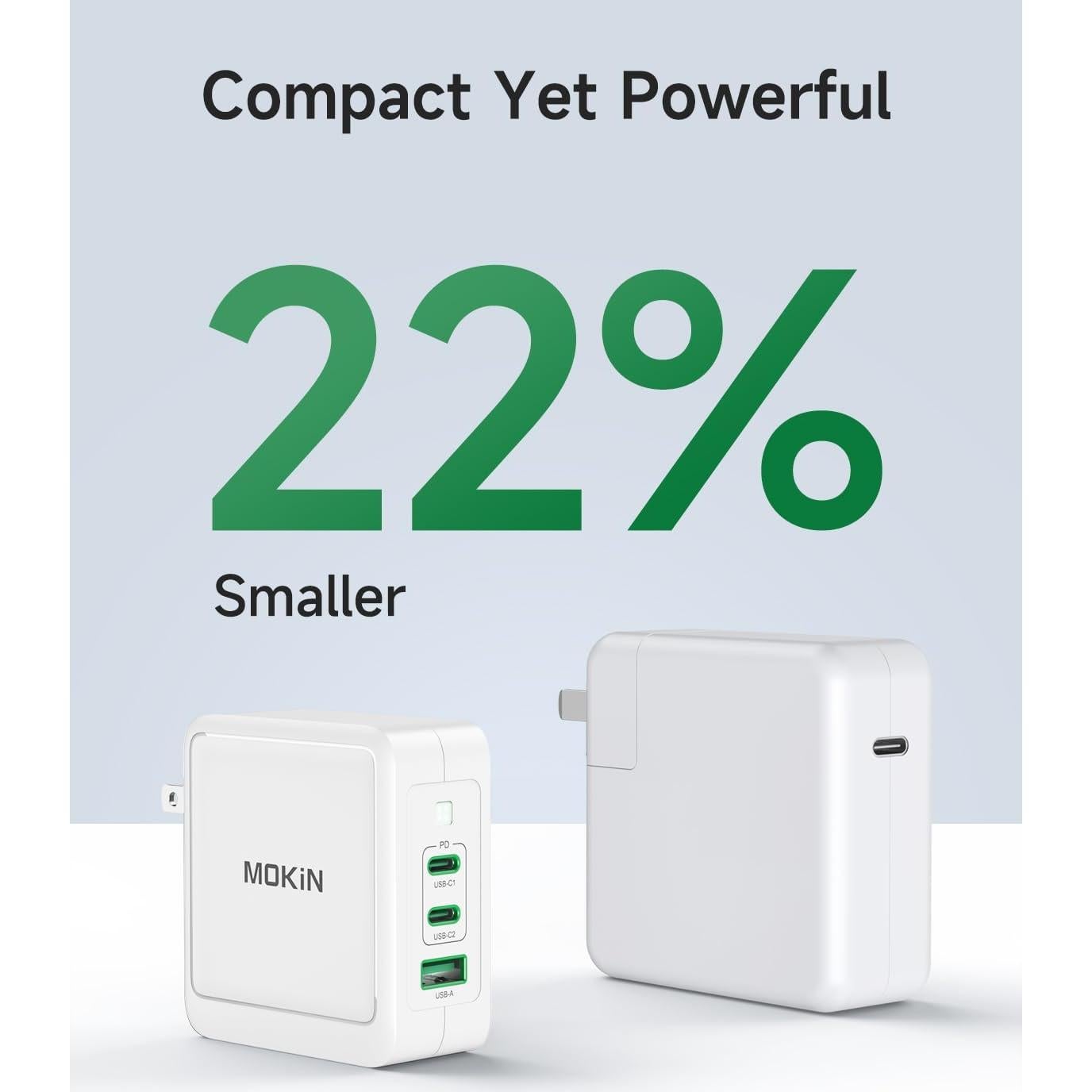 Cargador USB C 100W C-Smartlink Plegable Rápido 3 Puertos