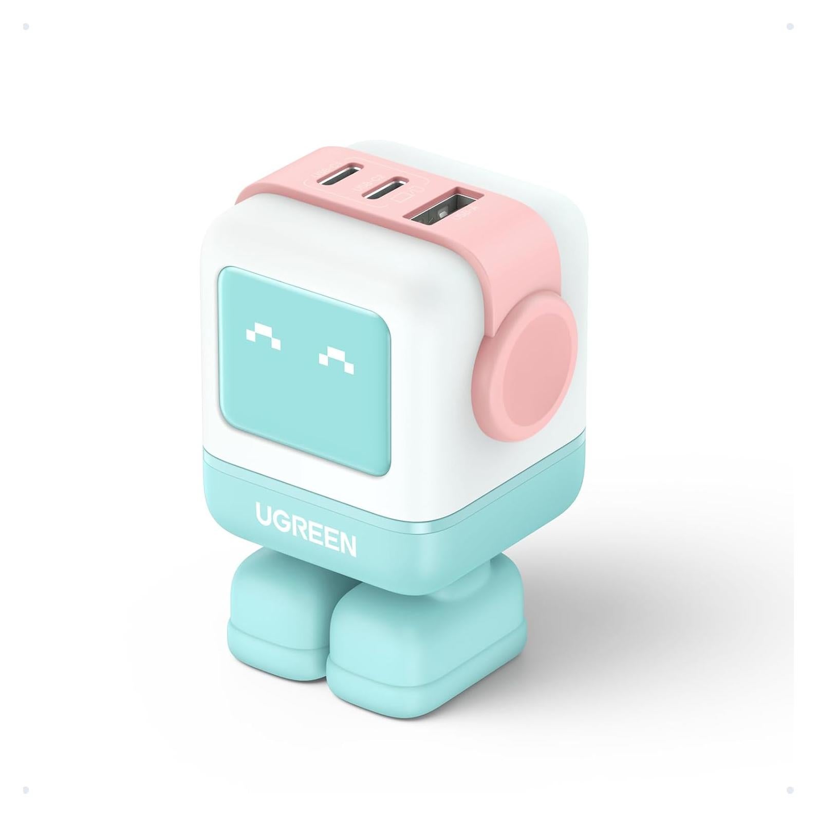 Cargador UGREEN Uno 65W USB-C 3 Puertos Robot Compacto