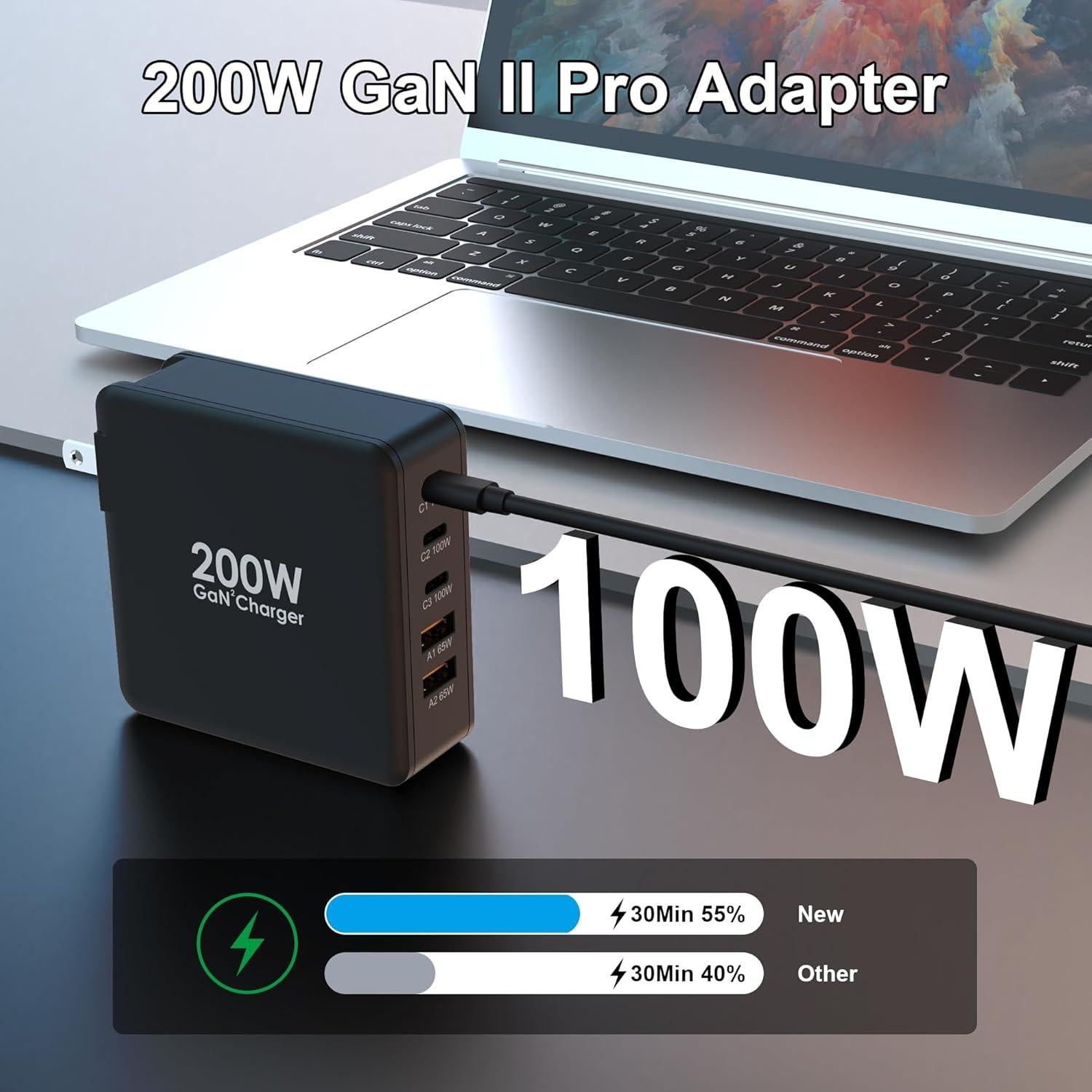 Cargador Rápido USB C 200W ShenZhen Ugoodbuy 5 Puertos