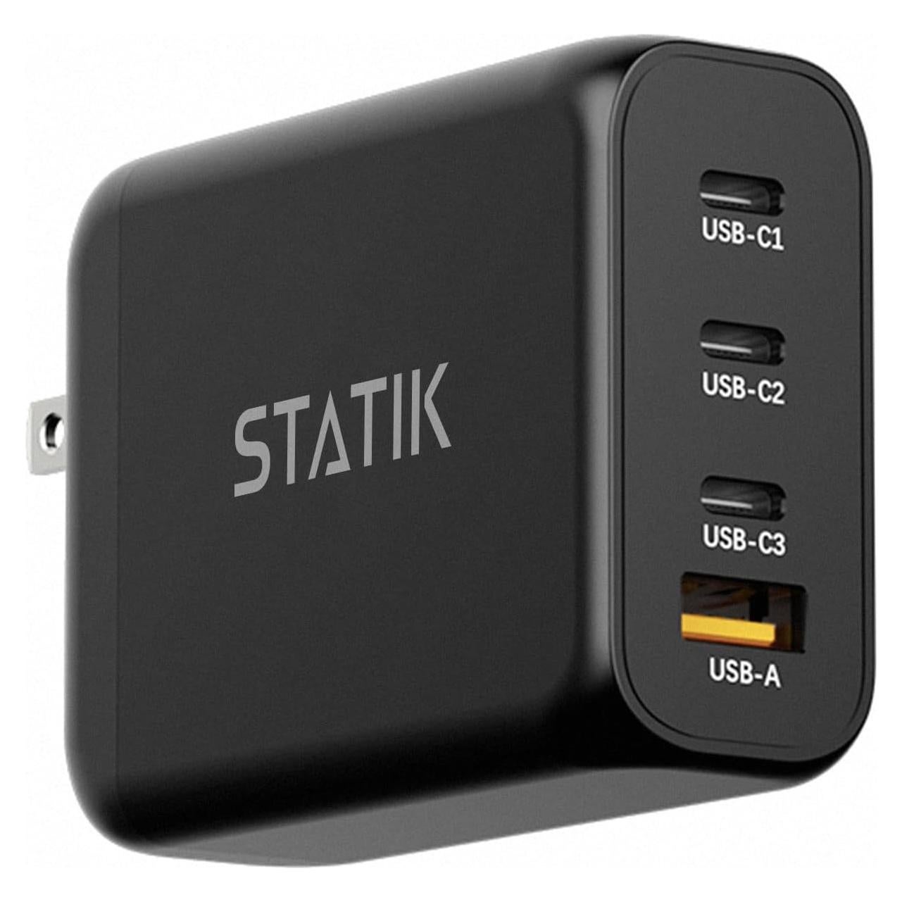 Cargador Rápido STATIK 100W GaN 3 Puertos USB-C Compacto