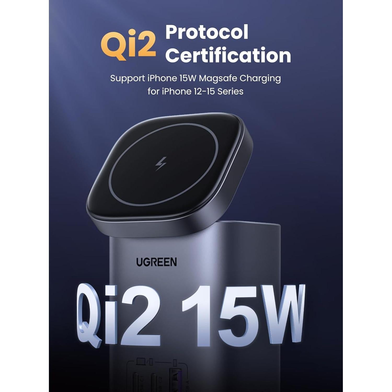 Estación de Carga UGREEN Nexode 100W 4 Puertos USB C y Qi2