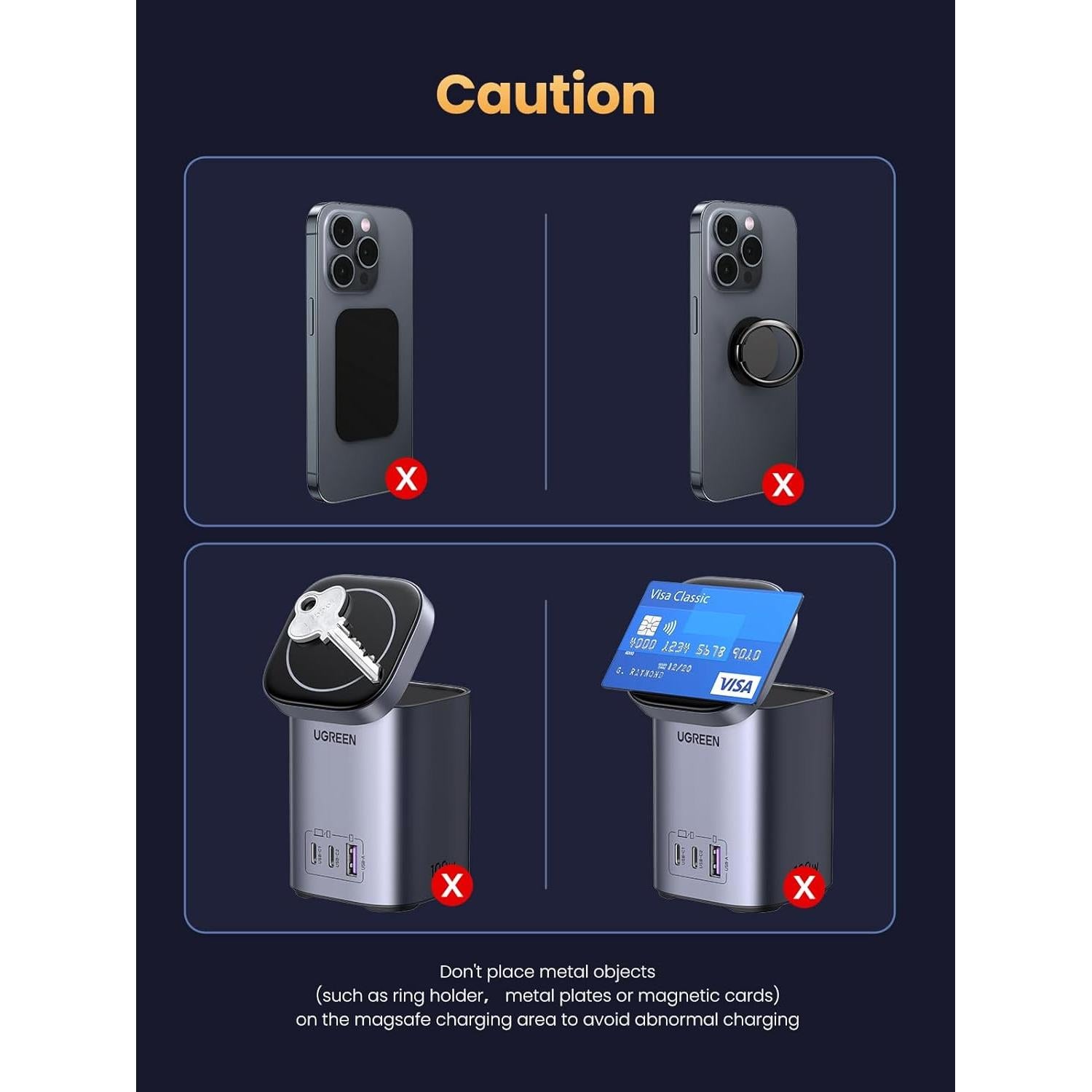 Estación de Carga UGREEN Nexode 100W 4 Puertos USB C y Qi2