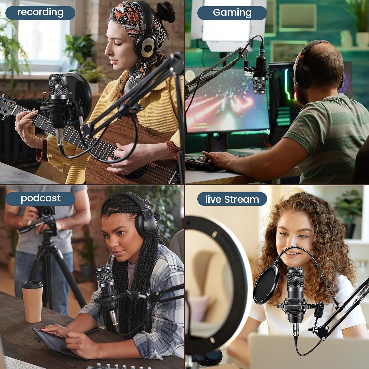 Kit de Podcast BM-800 con Tarjeta de Sonido USB y Auriculares