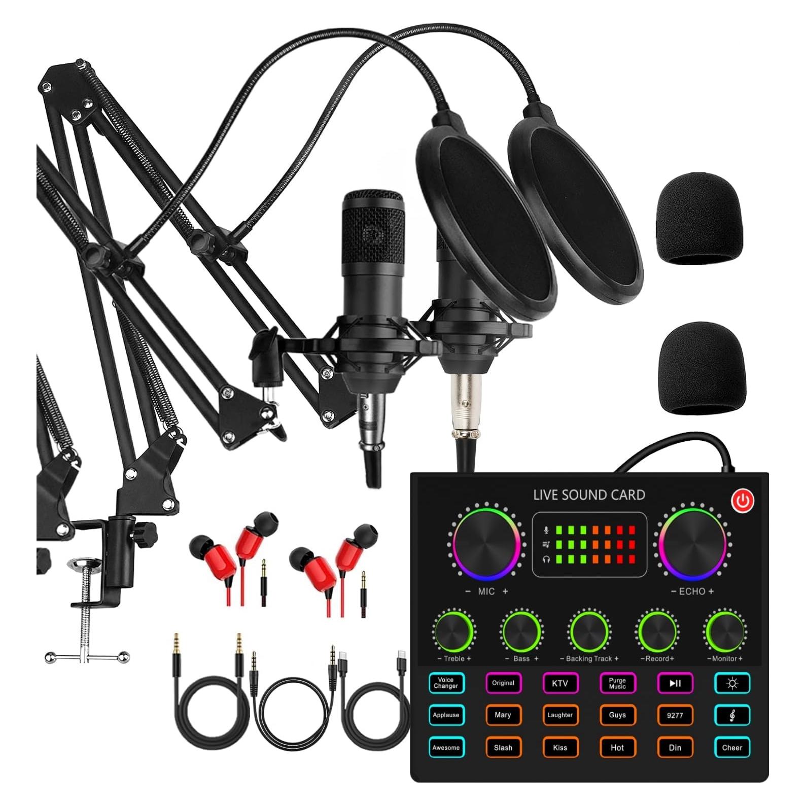 Paquete de Podcast para 2 Personas sktome V8MAX - Micrófonos y Mezclador