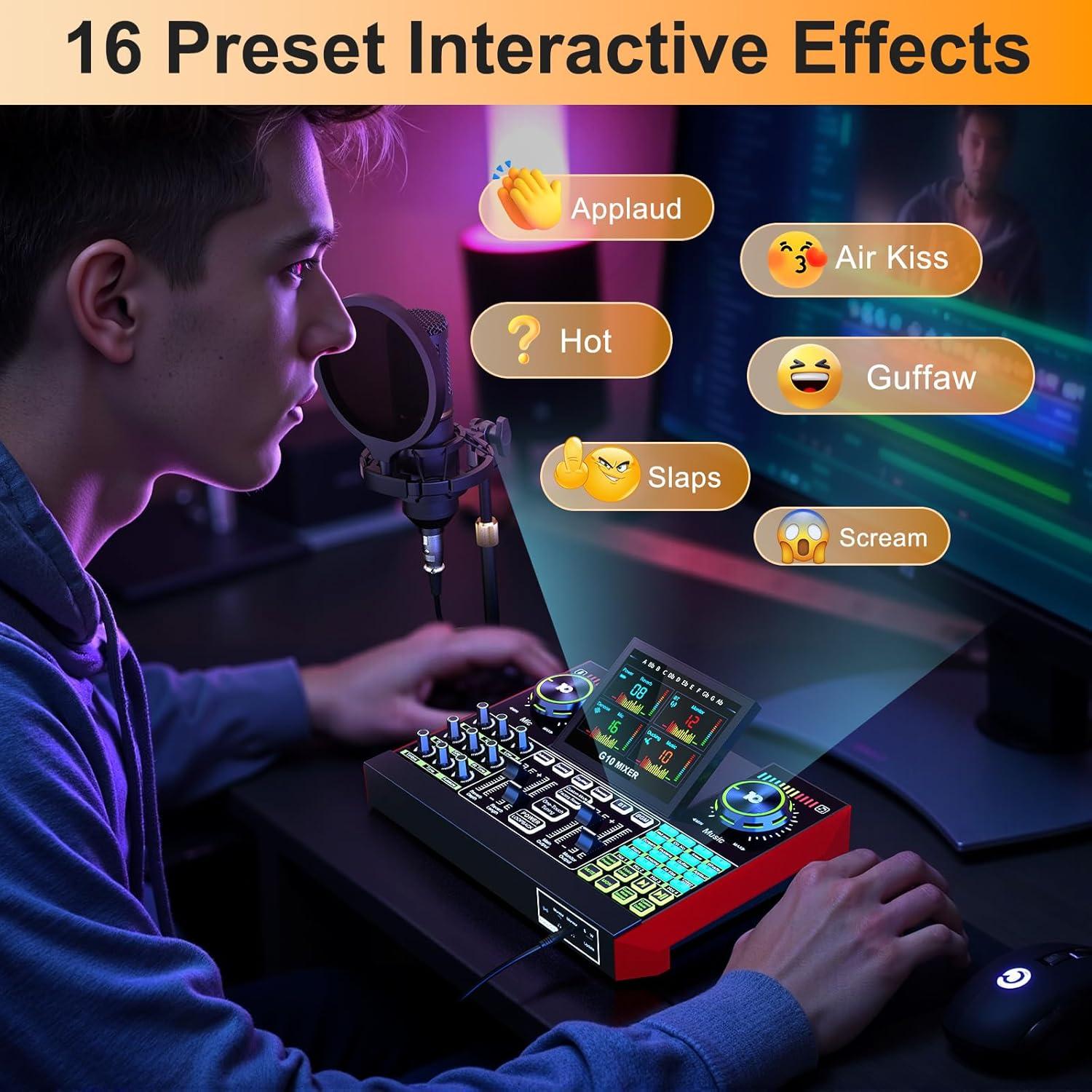 Paquete de Micrófono BM800 con Mezclador G10 para Podcast