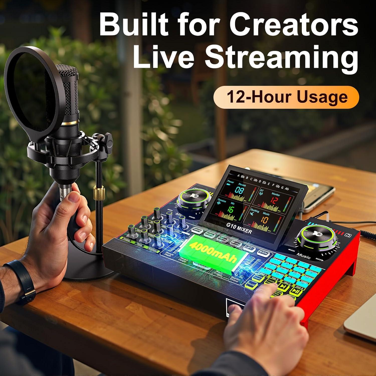 Paquete de Micrófono BM800 con Mezclador G10 para Podcast