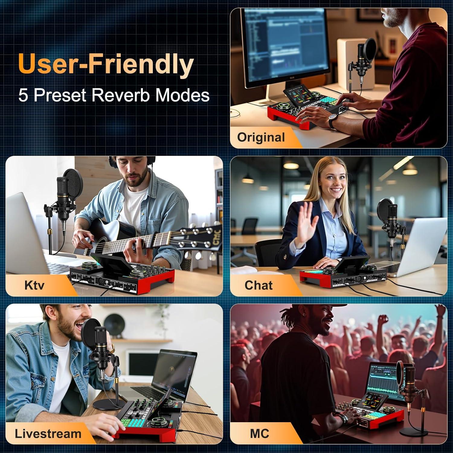 Paquete de Micrófono BM800 con Mezclador G10 para Podcast