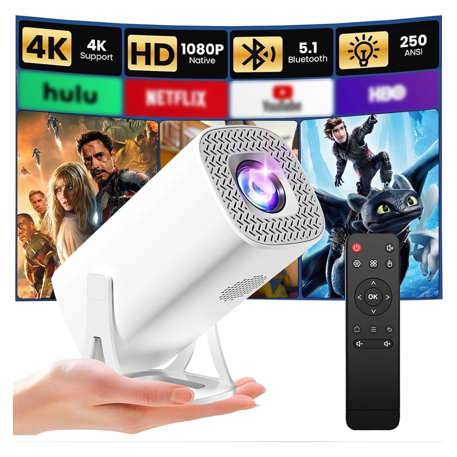 Mini Proyector AGOAL 4K 1080P Portátil con WiFi y Bluetooth