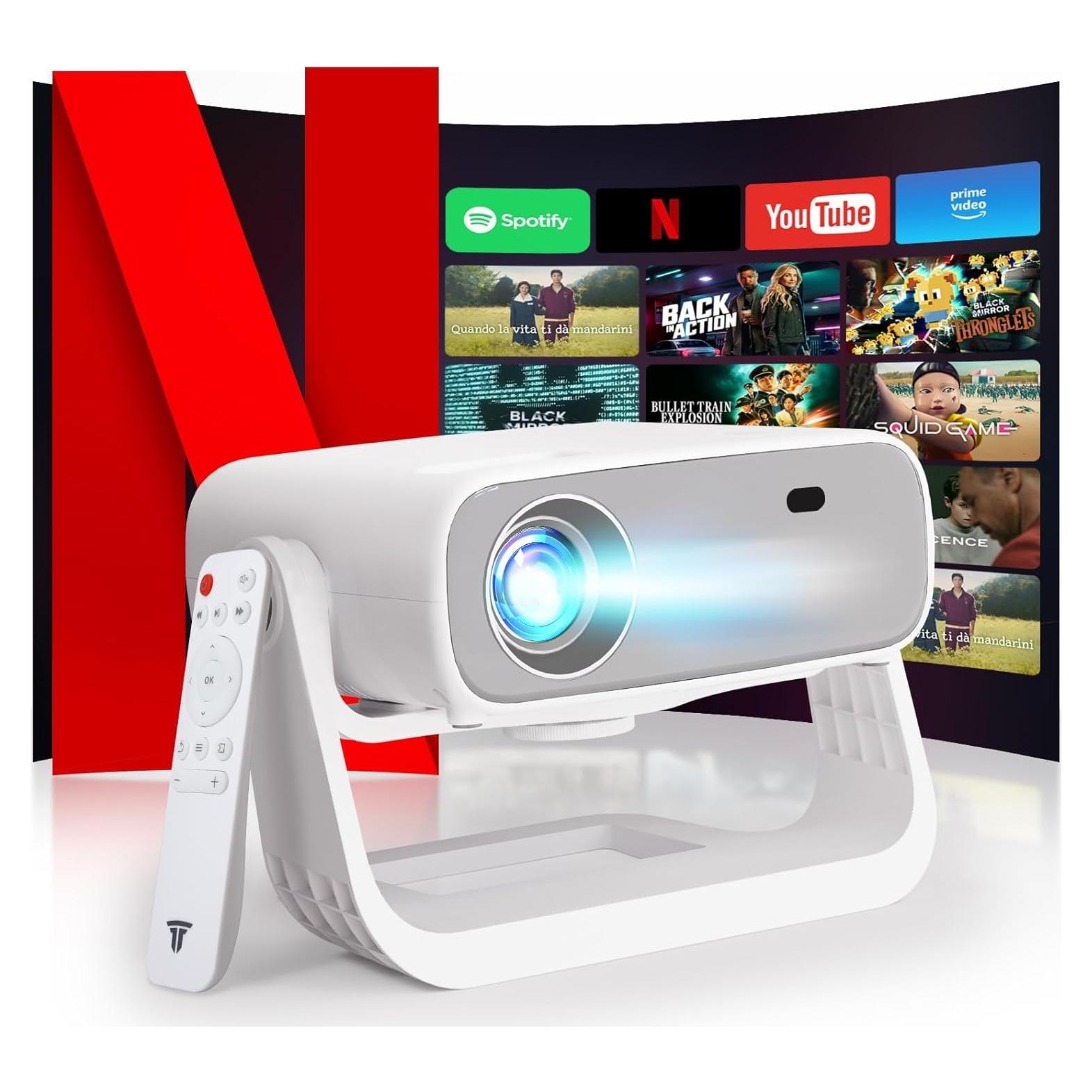 Proyector Inteligente Wielio 2025 Nativo 1080P Soporte 4K Bluetooth