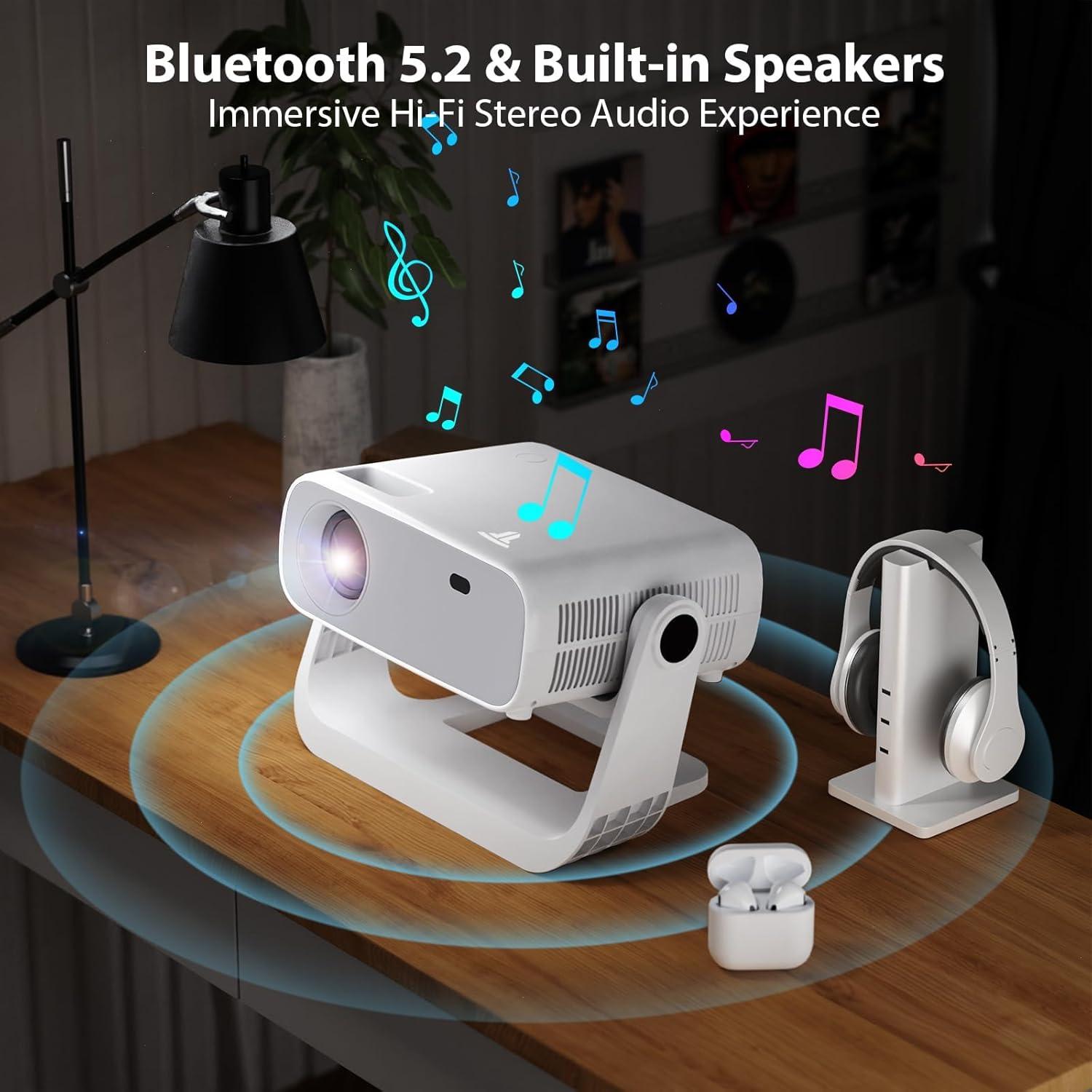 Proyector Inteligente Wielio 2025 Nativo 1080P Soporte 4K Bluetooth