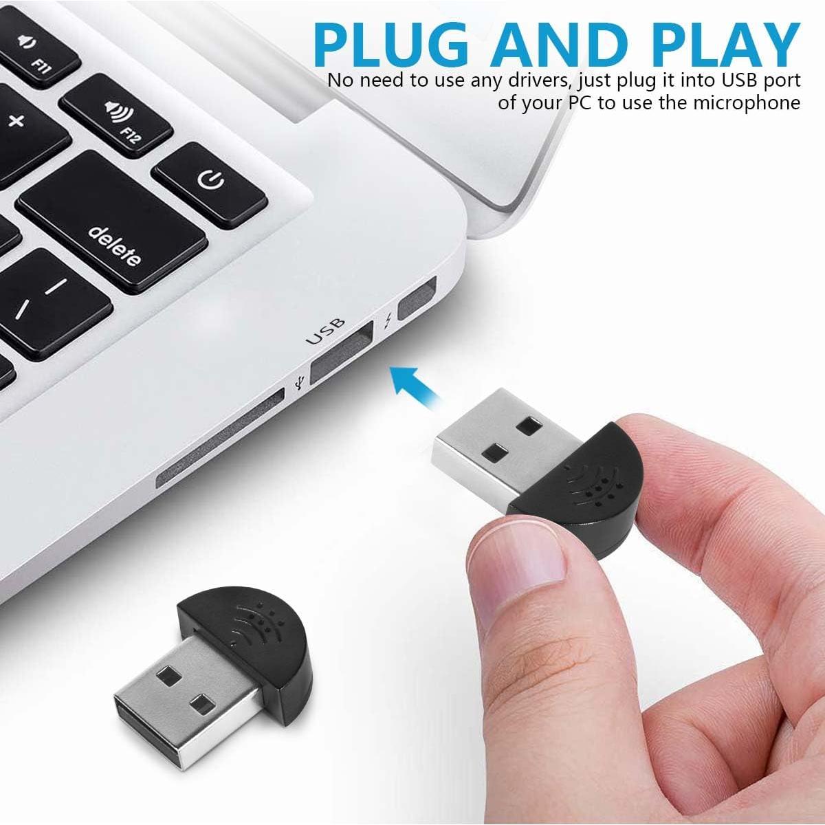 Micrófono Mini USB KISEER 2 Pcs para PC y Laptop - Conectar y Usar