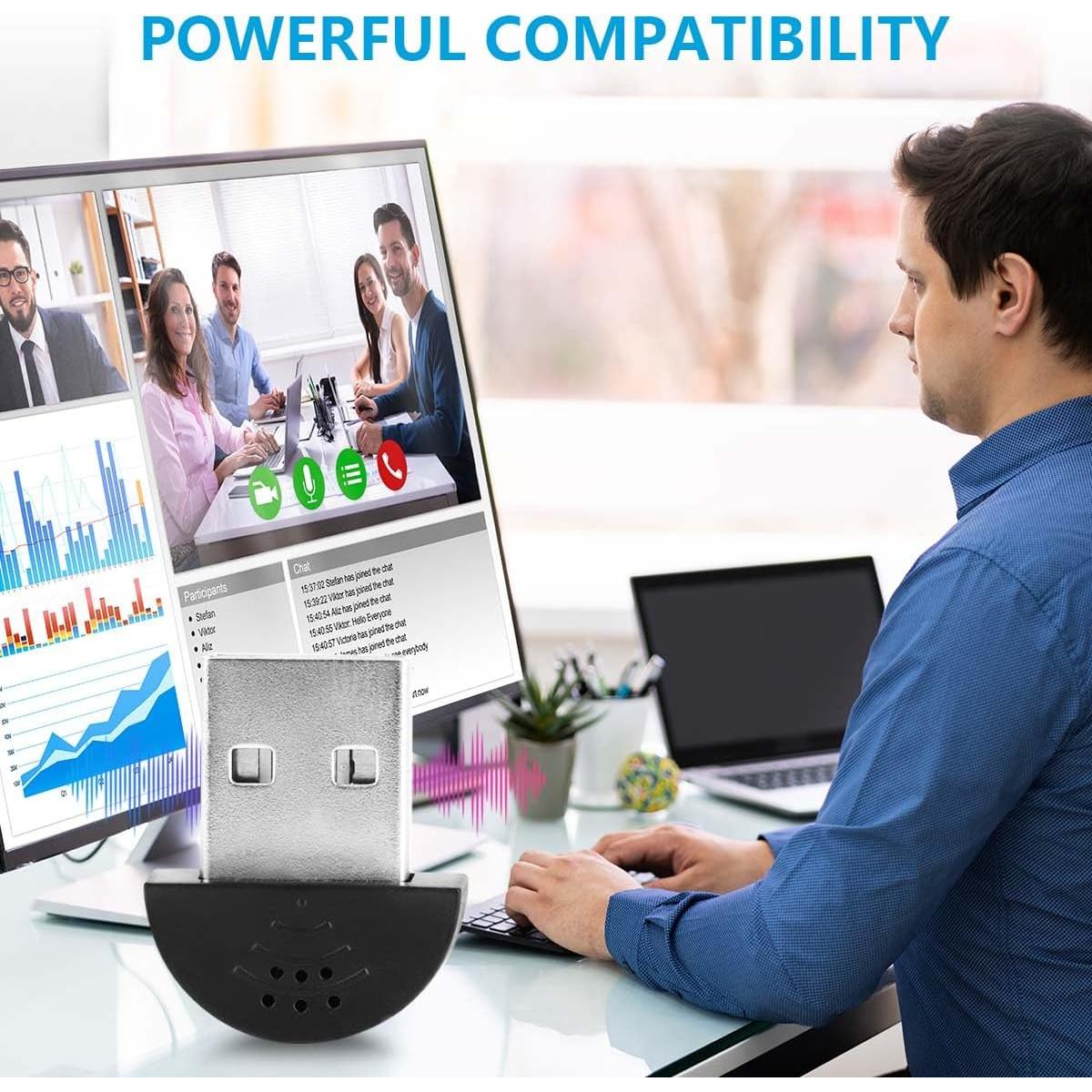 Micrófono Mini USB KISEER 2 Pcs para PC y Laptop - Conectar y Usar