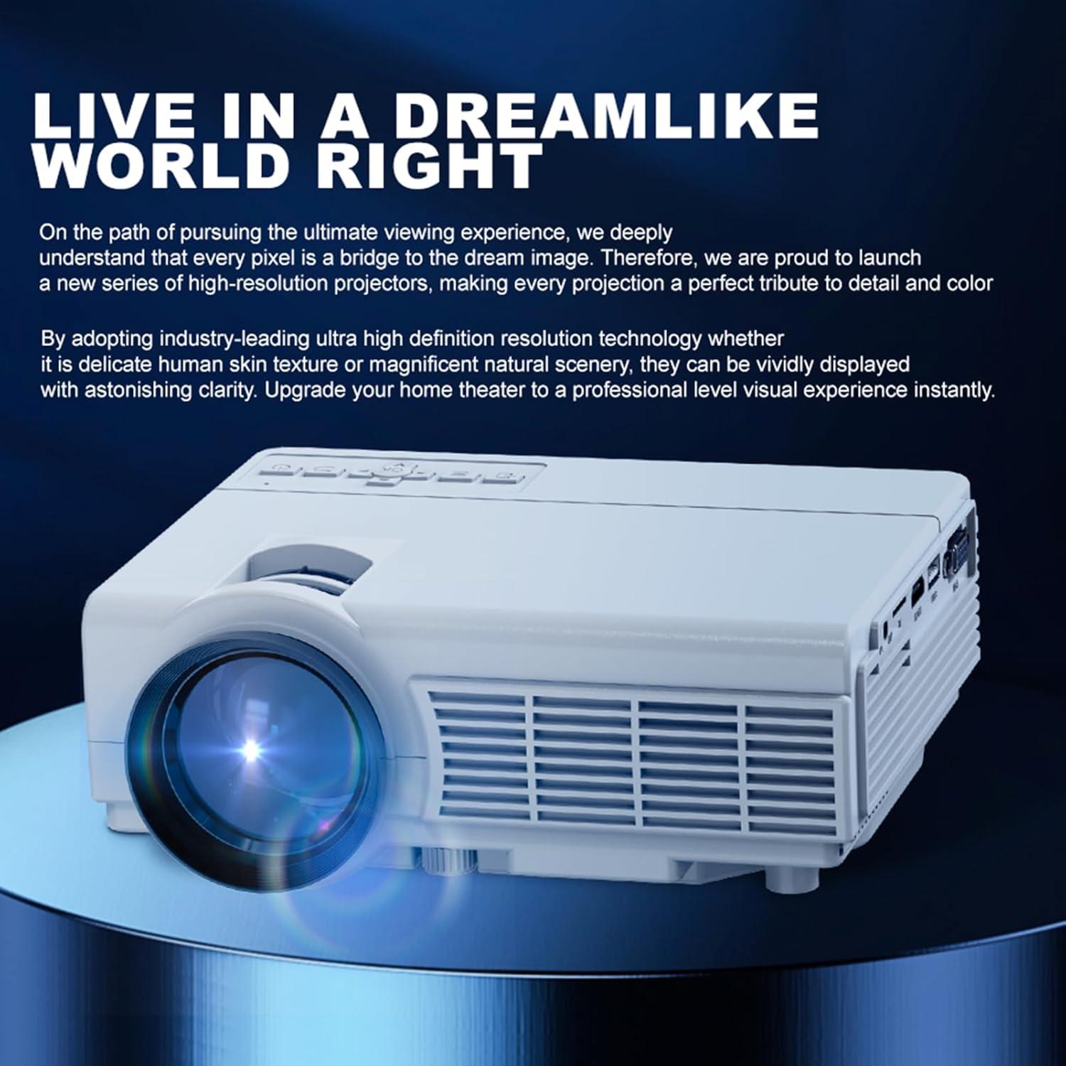 Proyector Portátil JPHPL Q5 Mini 4K HD Bluetooth WiFi Blanco