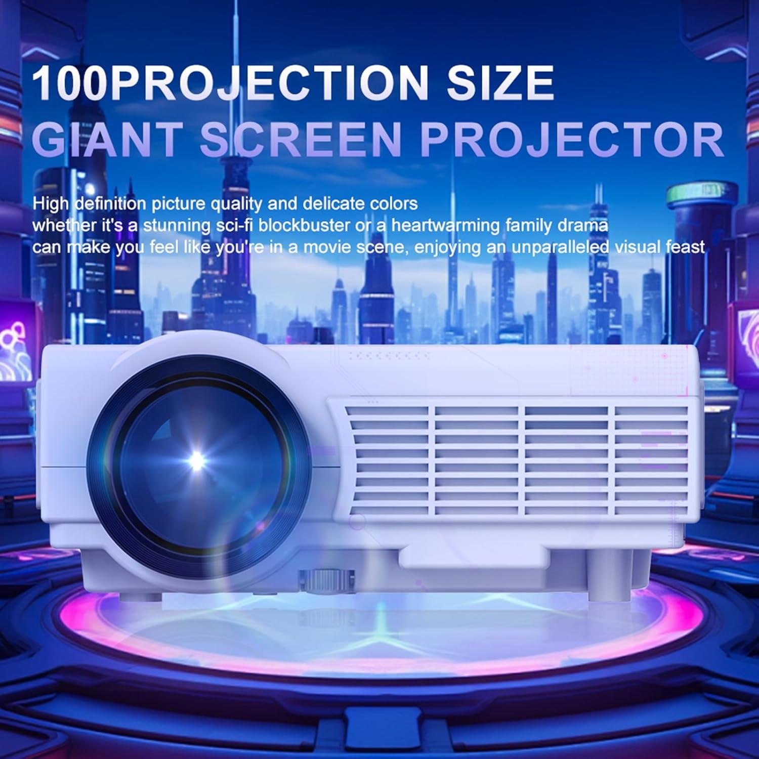 Proyector Portátil JPHPL Q5 Mini 4K HD Bluetooth WiFi Blanco