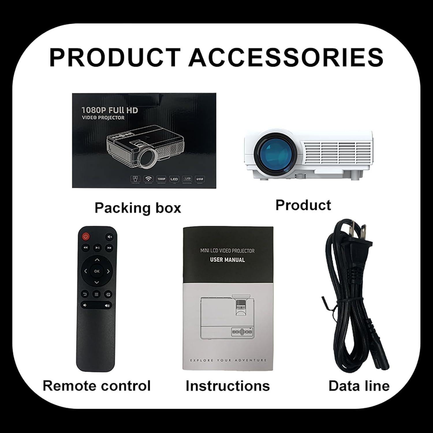 Proyector Portátil JPHPL Q5 Mini 4K HD Bluetooth WiFi Blanco